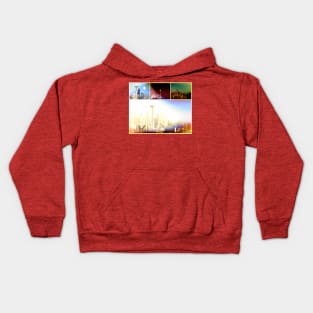 Funky Seattle Space Needle Collage in prismatic Colors Kids Hoodie